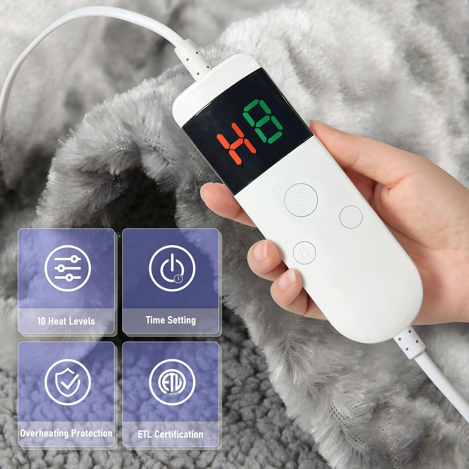 Manta Calentada Eléctrica Cushious 152x127 cm 10 Niveles Calor