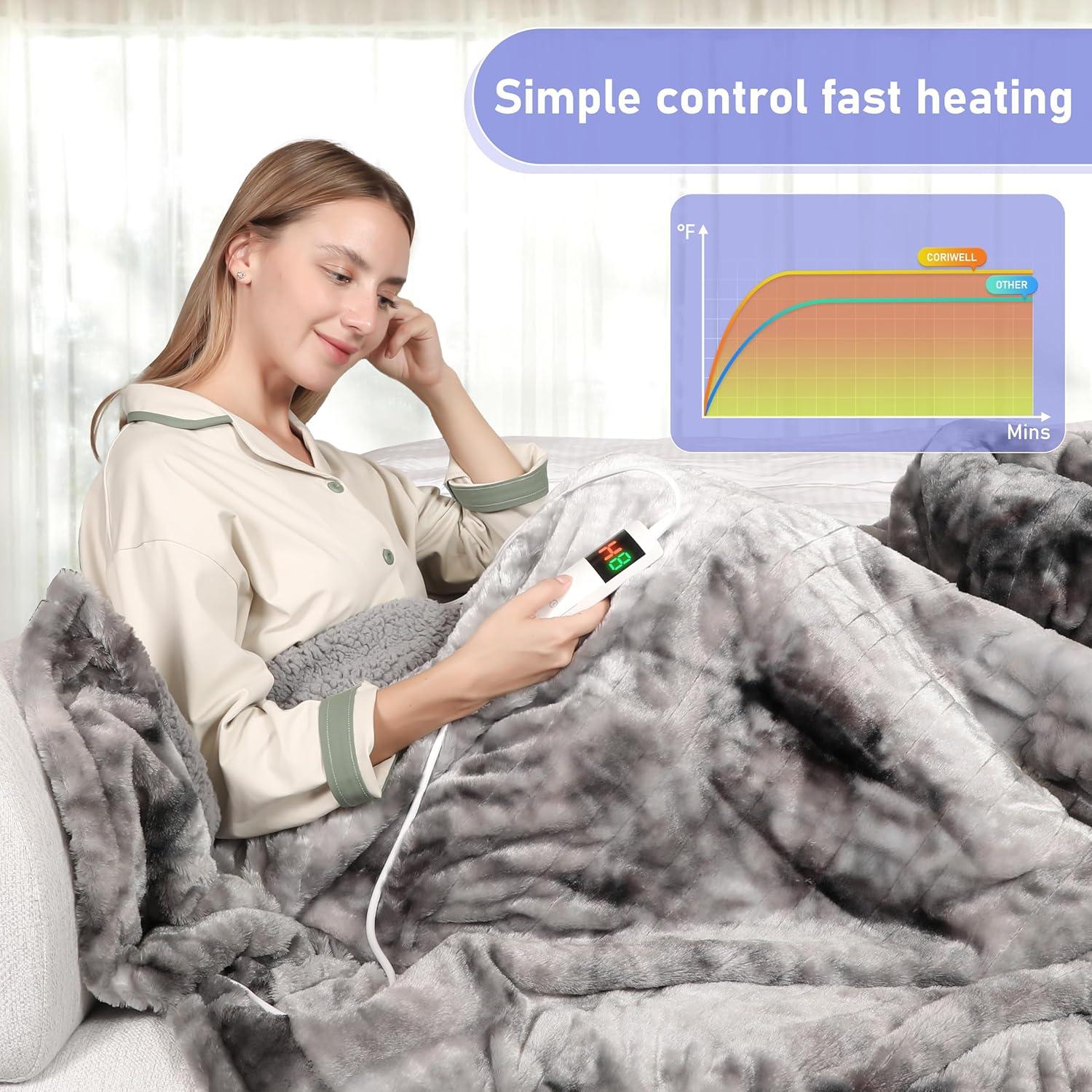 Manta Calentada Eléctrica Cushious 152x127 cm 10 Niveles Calor