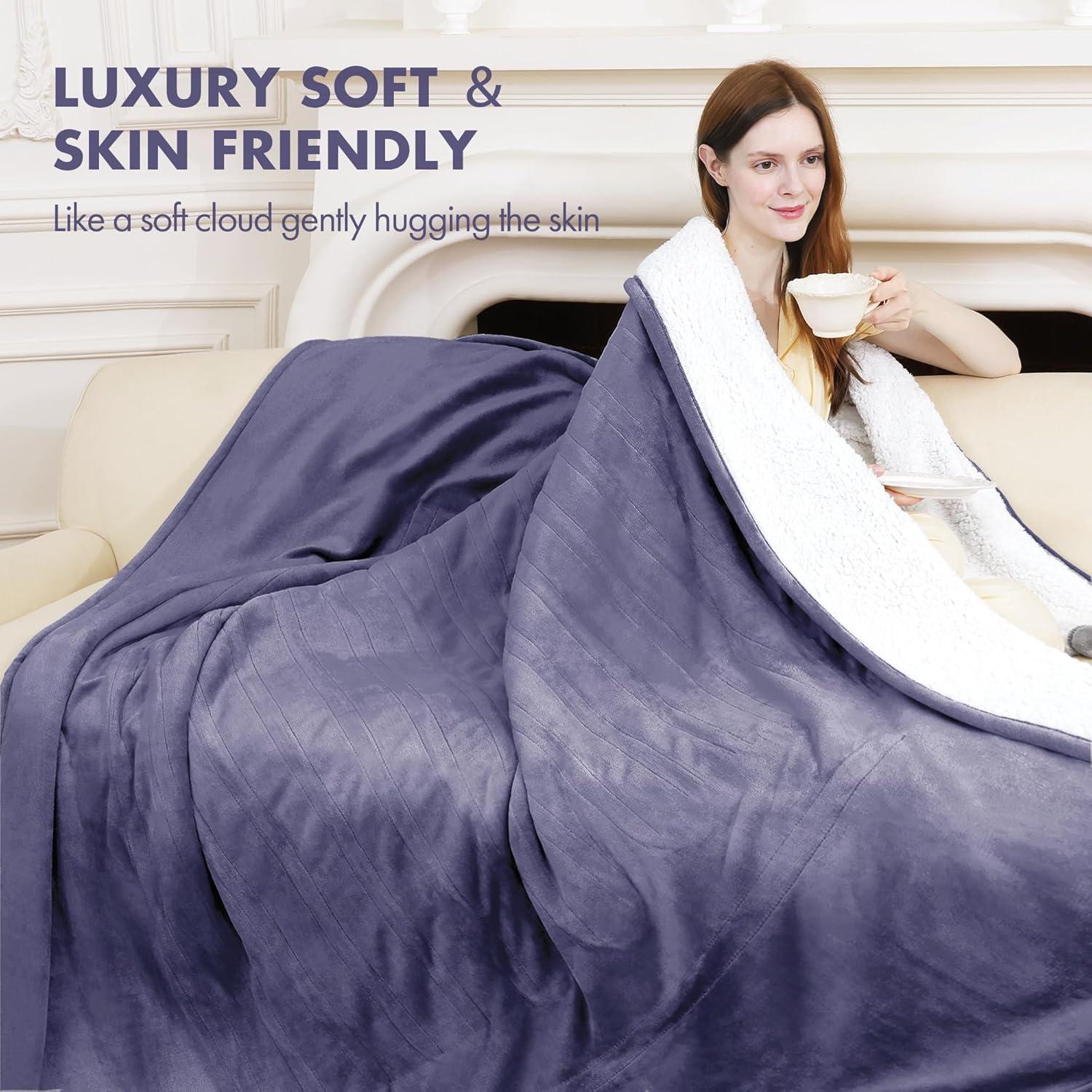 Manta Eléctrica VELLUBAM 127x152 cm con 5 Niveles Calentamiento