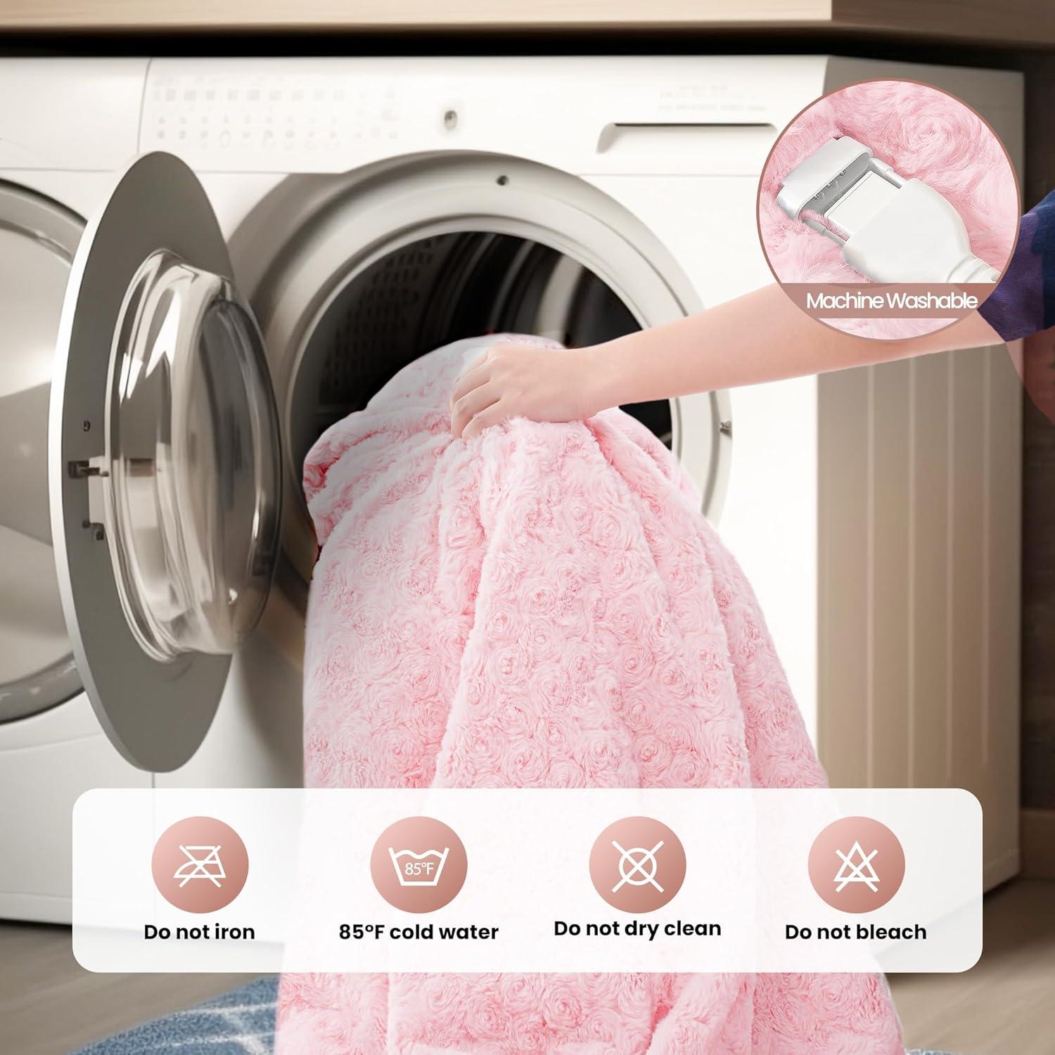 Manta Calentada Eléctrica MAXEVE 127x152 cm Rosa 6 Niveles