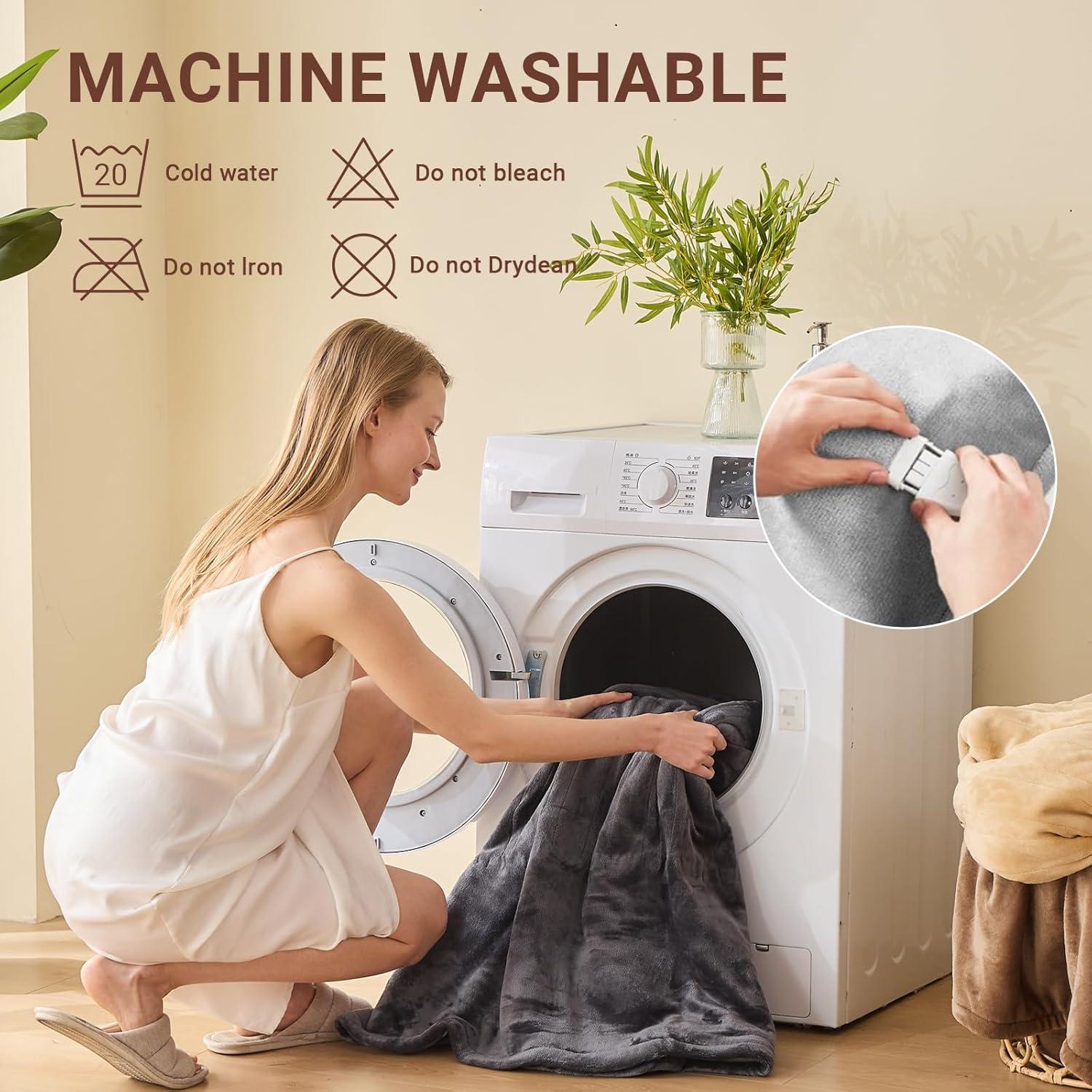 Manta eléctrica calefaccionada DANENOSA 127x152cm gris suave