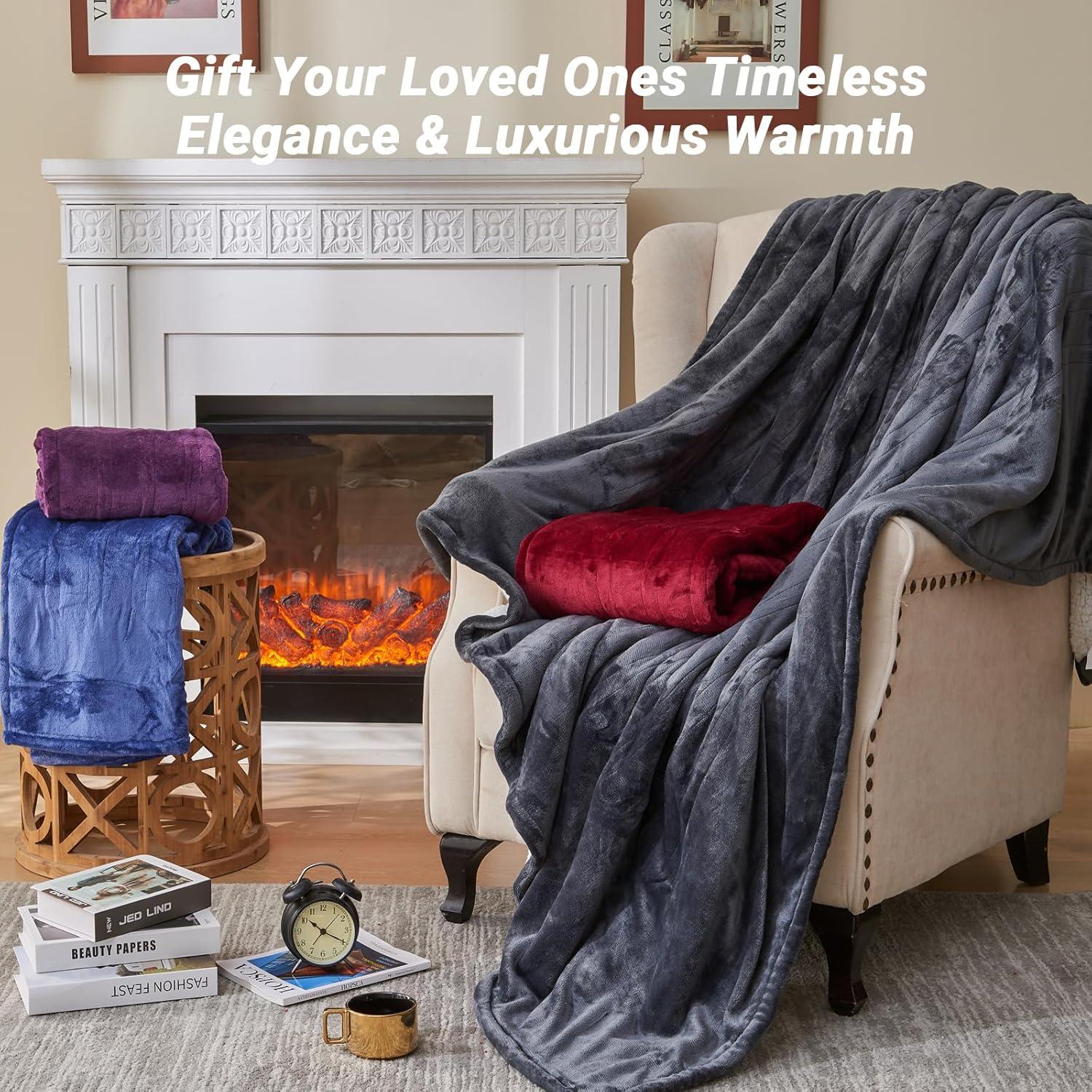 Manta eléctrica calefaccionada DANENOSA 127x152cm gris suave