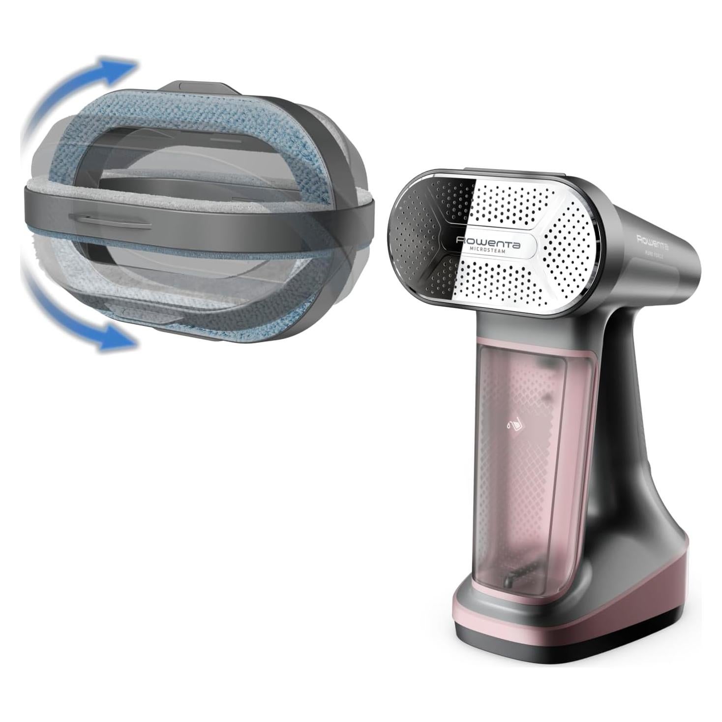 Plancha de Vapor Rowenta DR8865 3 en 1, 1875W, 210ml, Negro/Rosa