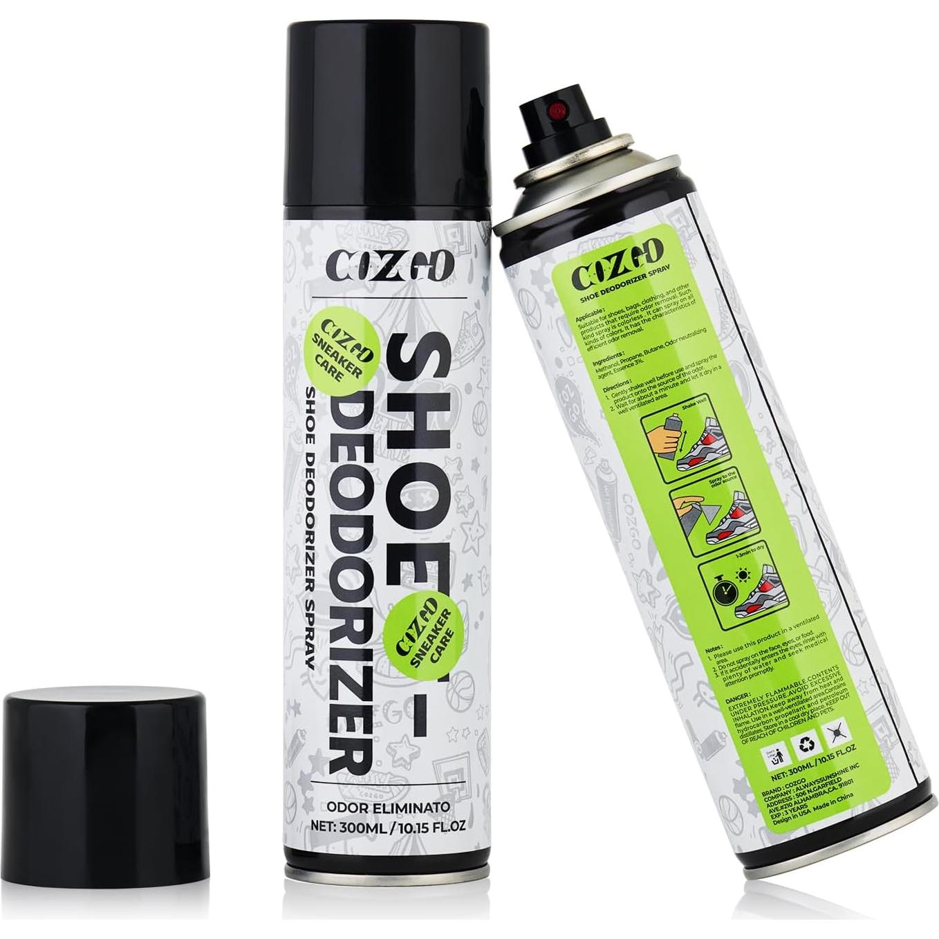 Spray Desodorante para Zapatos COZGO 300ml - Eliminador de Olores