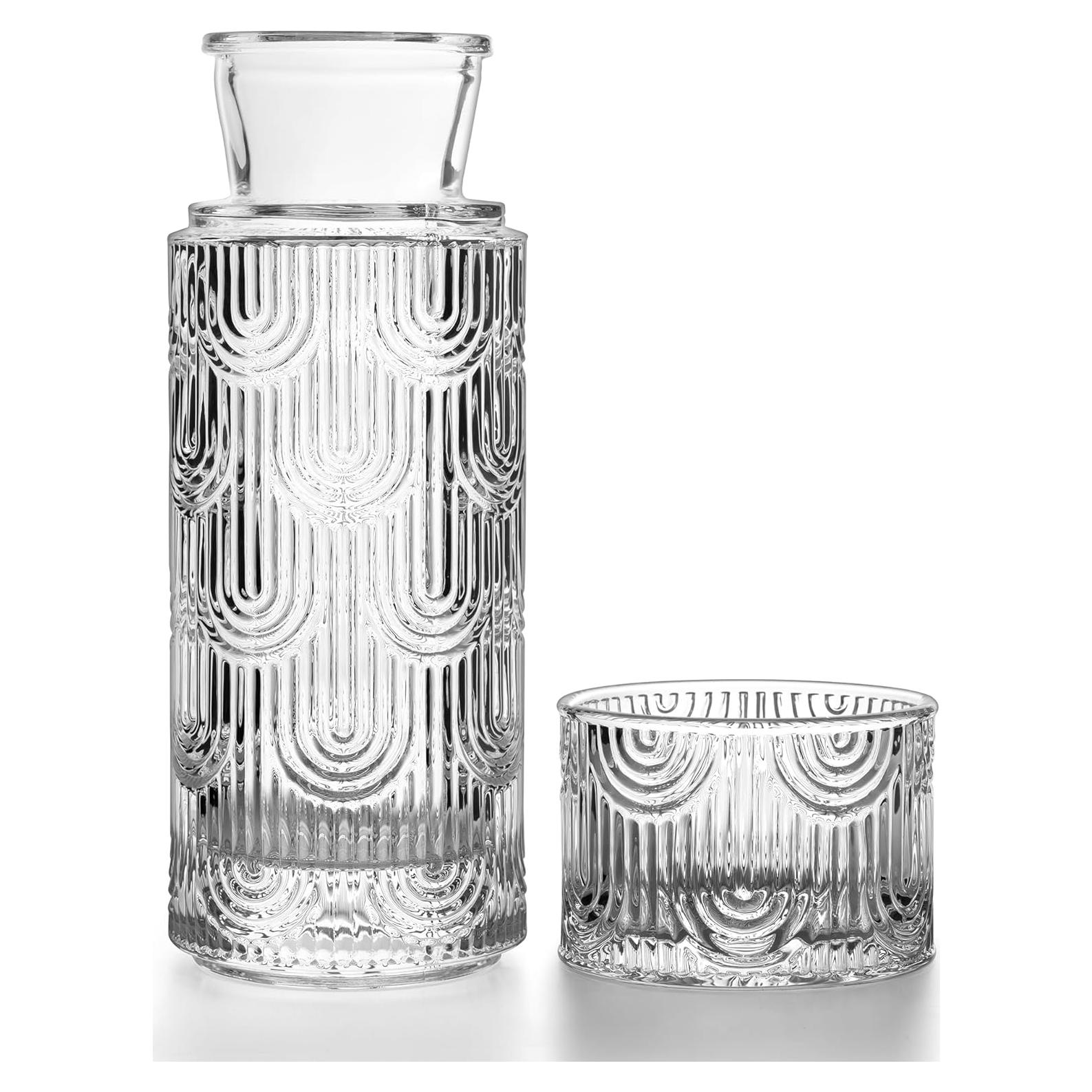 Juego de Jarra y Vaso de Vidrio DmmyAlzx 640 ml Transparente