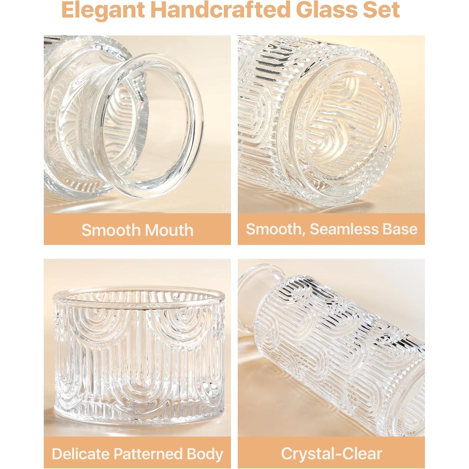 Juego de Jarra y Vaso de Vidrio DmmyAlzx 640 ml Transparente