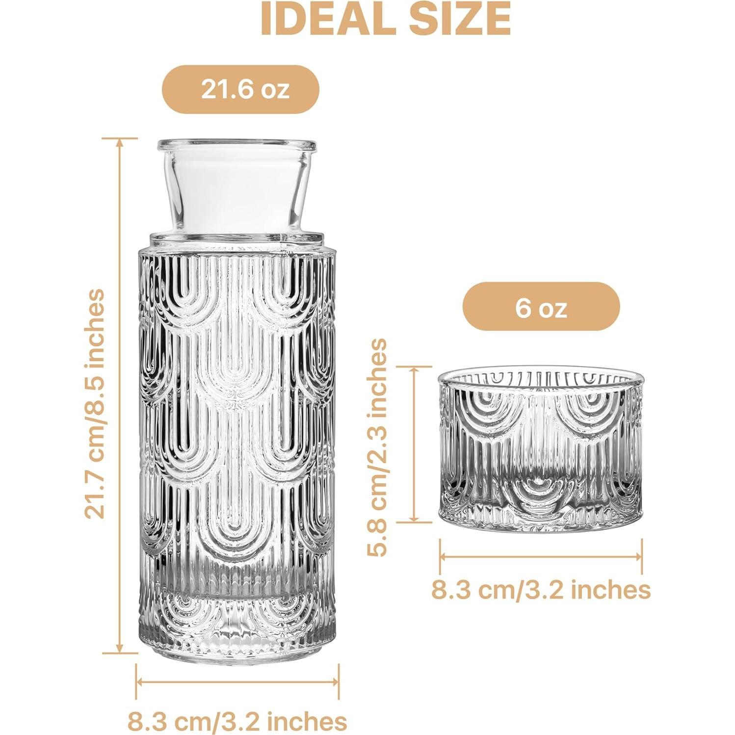 Juego de Jarra y Vaso de Vidrio DmmyAlzx 640 ml Transparente