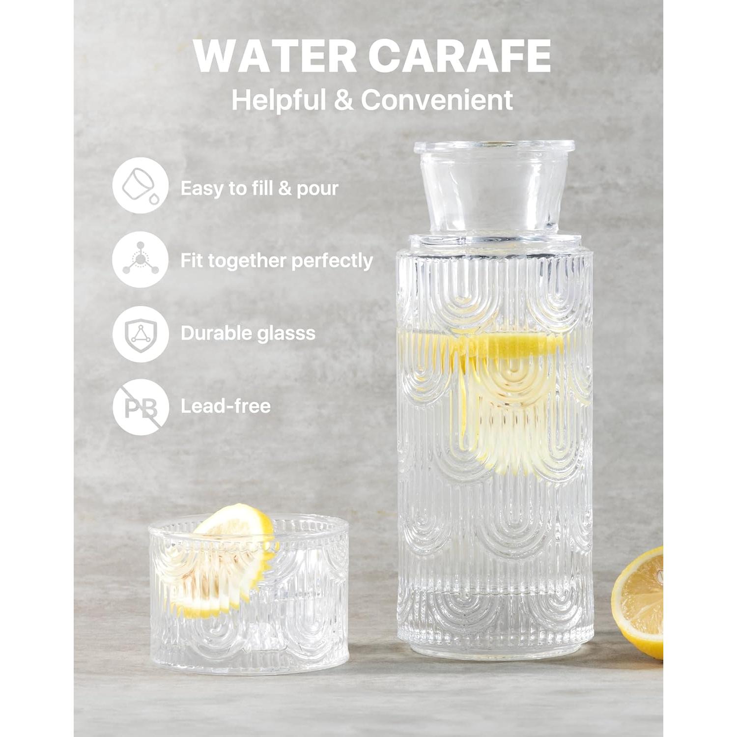 Juego de Jarra y Vaso de Vidrio DmmyAlzx 640 ml Transparente