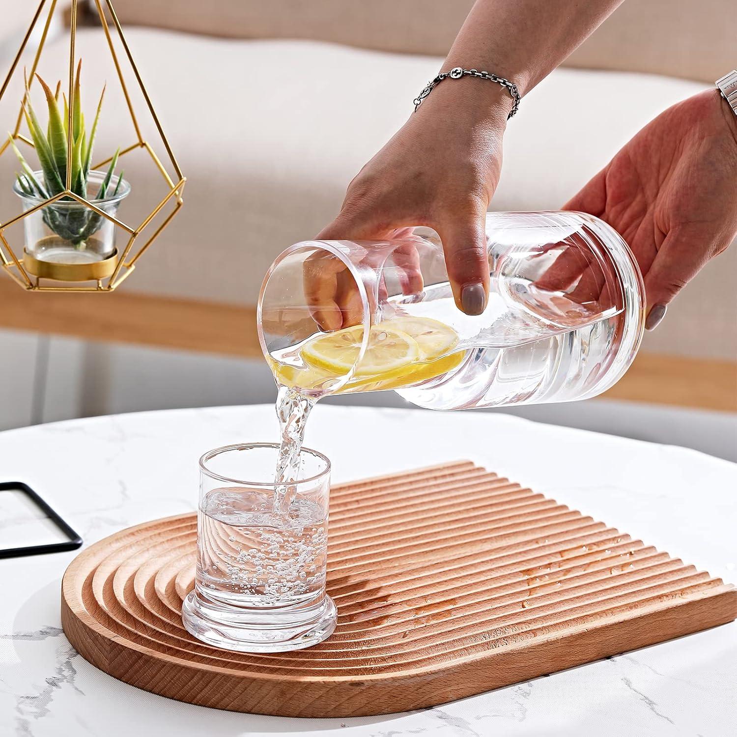 Jarra de Agua con Vaso Integrado Lancici 900ml Vidrio Transparente