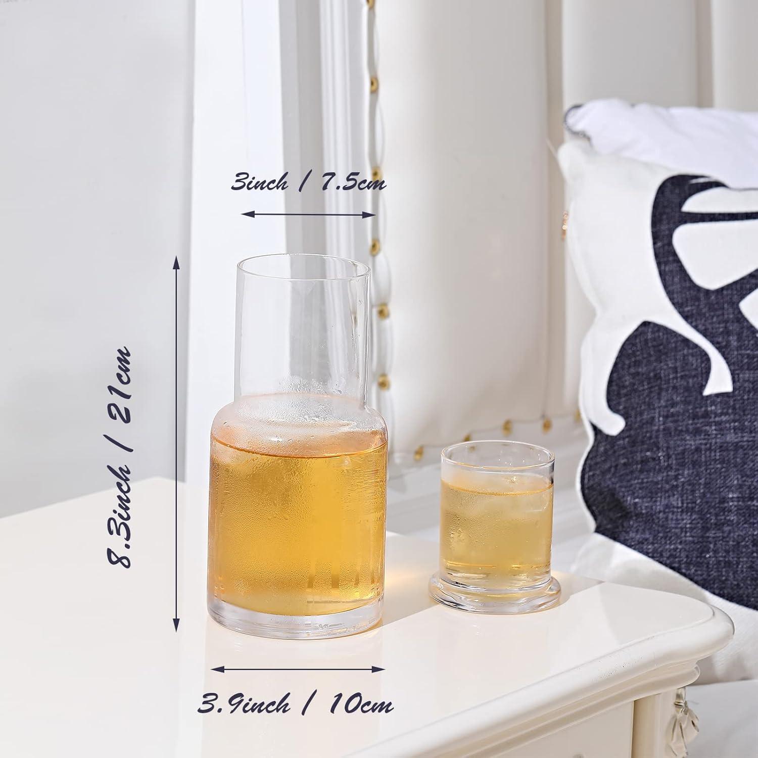 Jarra de Agua con Vaso Integrado Lancici 900ml Vidrio Transparente