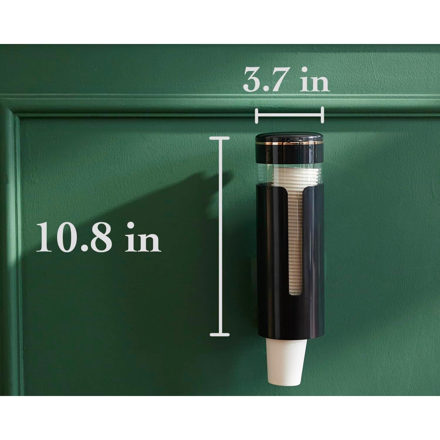 Dispensador de Tazas de Papel Seveny, Montaje en Pared, Negro