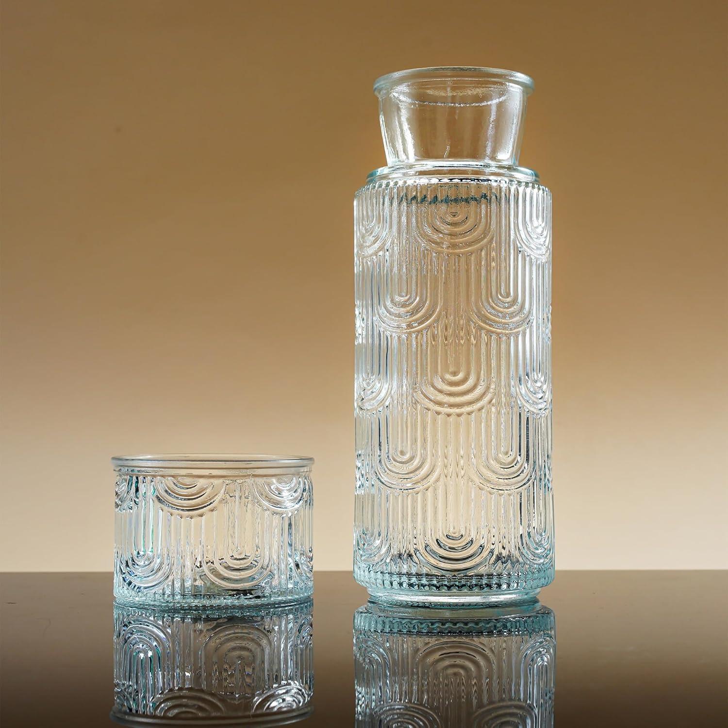 Conjunto Jarra y Vaso de Vidrio Kanpura 0.84 L Transparente