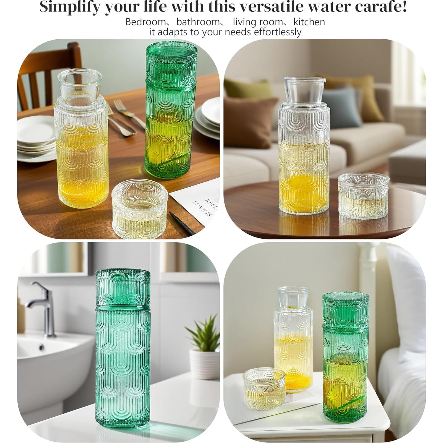 Conjunto Jarra y Vaso de Vidrio Kanpura 0.84 L Transparente