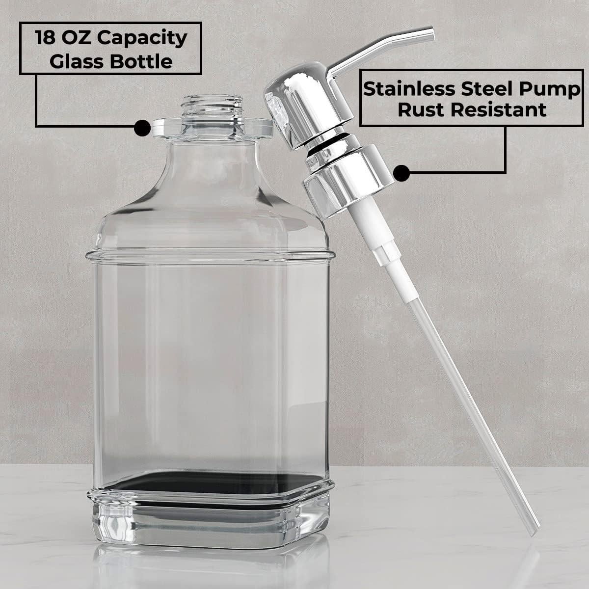 Dispensador de Jabón de Vidrio GLADPURE - Paquete de 2, 532 ml