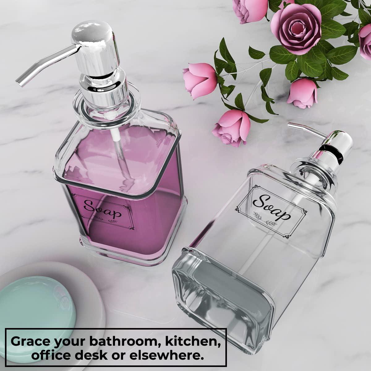 Dispensador de Jabón de Vidrio GLADPURE - Paquete de 2, 532 ml