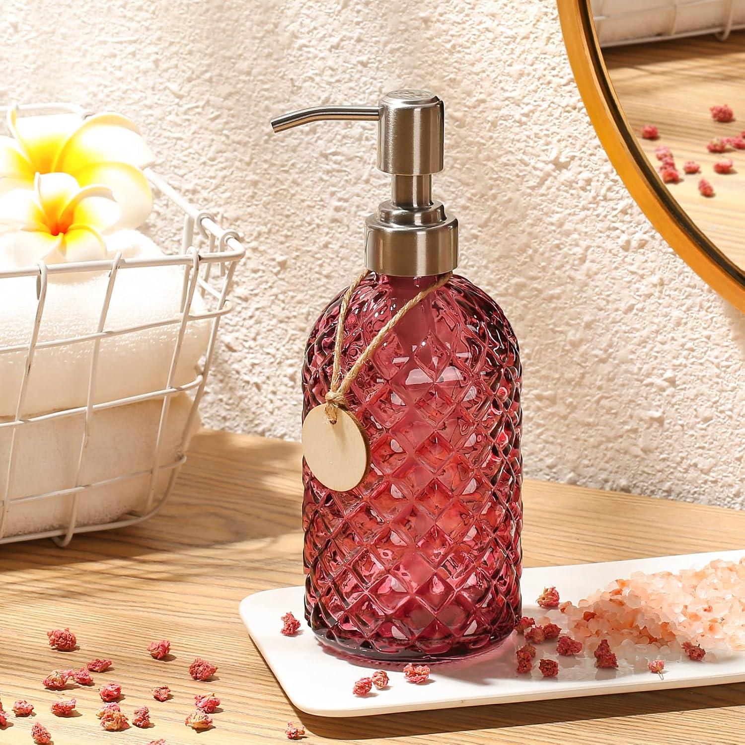 Dispensador de Jabón MOCLIF de Vidrio 480ml con Bomba Inoxidable