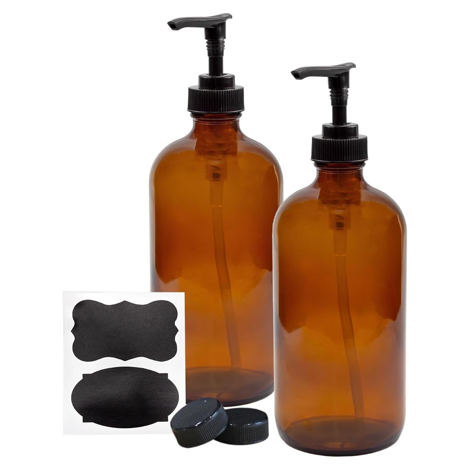 Botellas de Vidrio Ámbar 16oz Cornucopia Brands - Paquete de 2