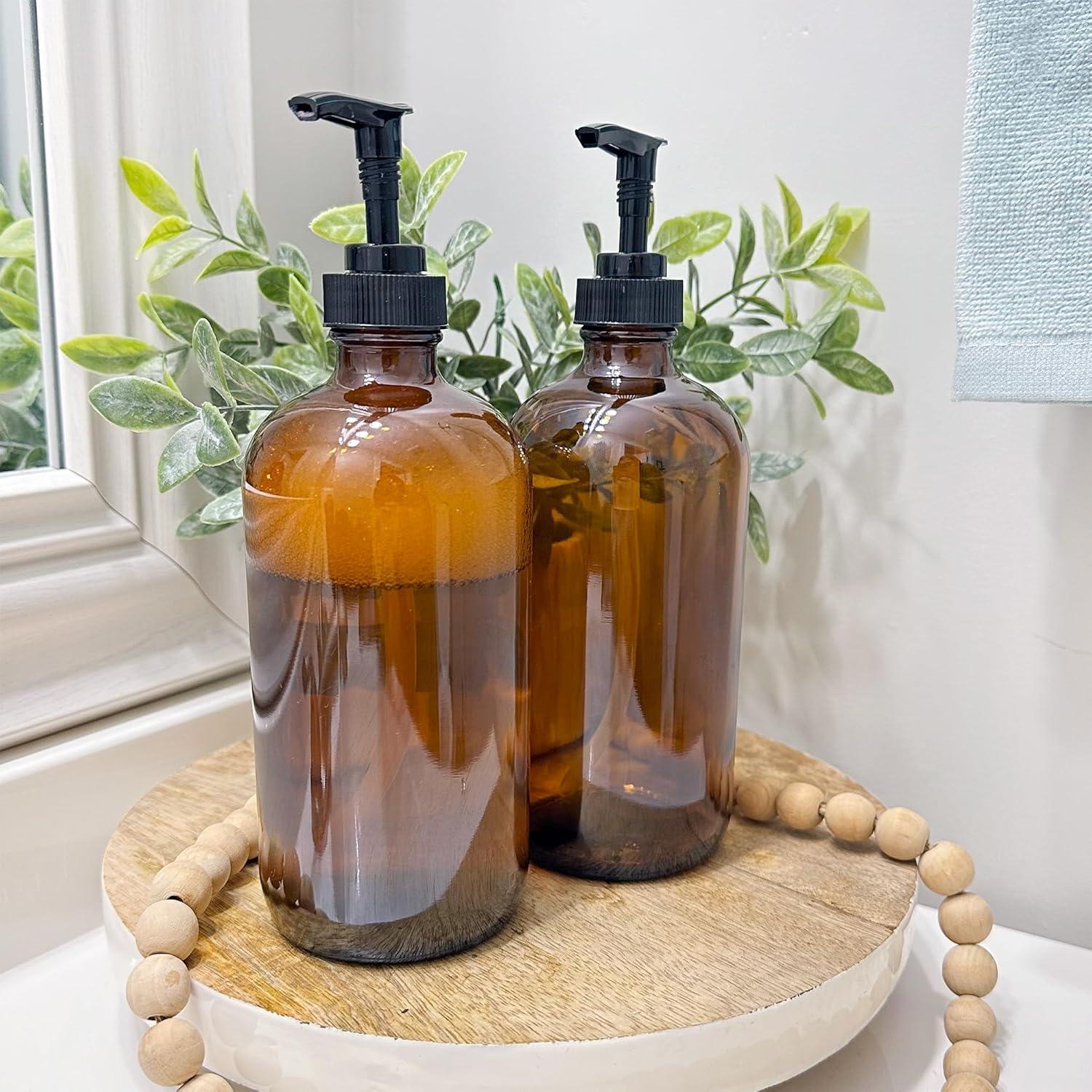 Botellas de Vidrio Ámbar 16oz Cornucopia Brands - Paquete de 2