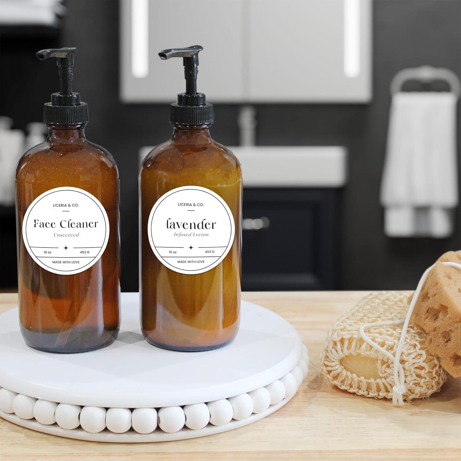 Botellas de Vidrio Ámbar 16oz Cornucopia Brands - Paquete de 2