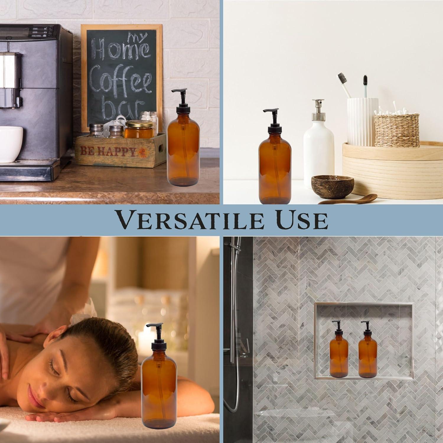 Botellas de Vidrio Ámbar 16oz Cornucopia Brands - Paquete de 2