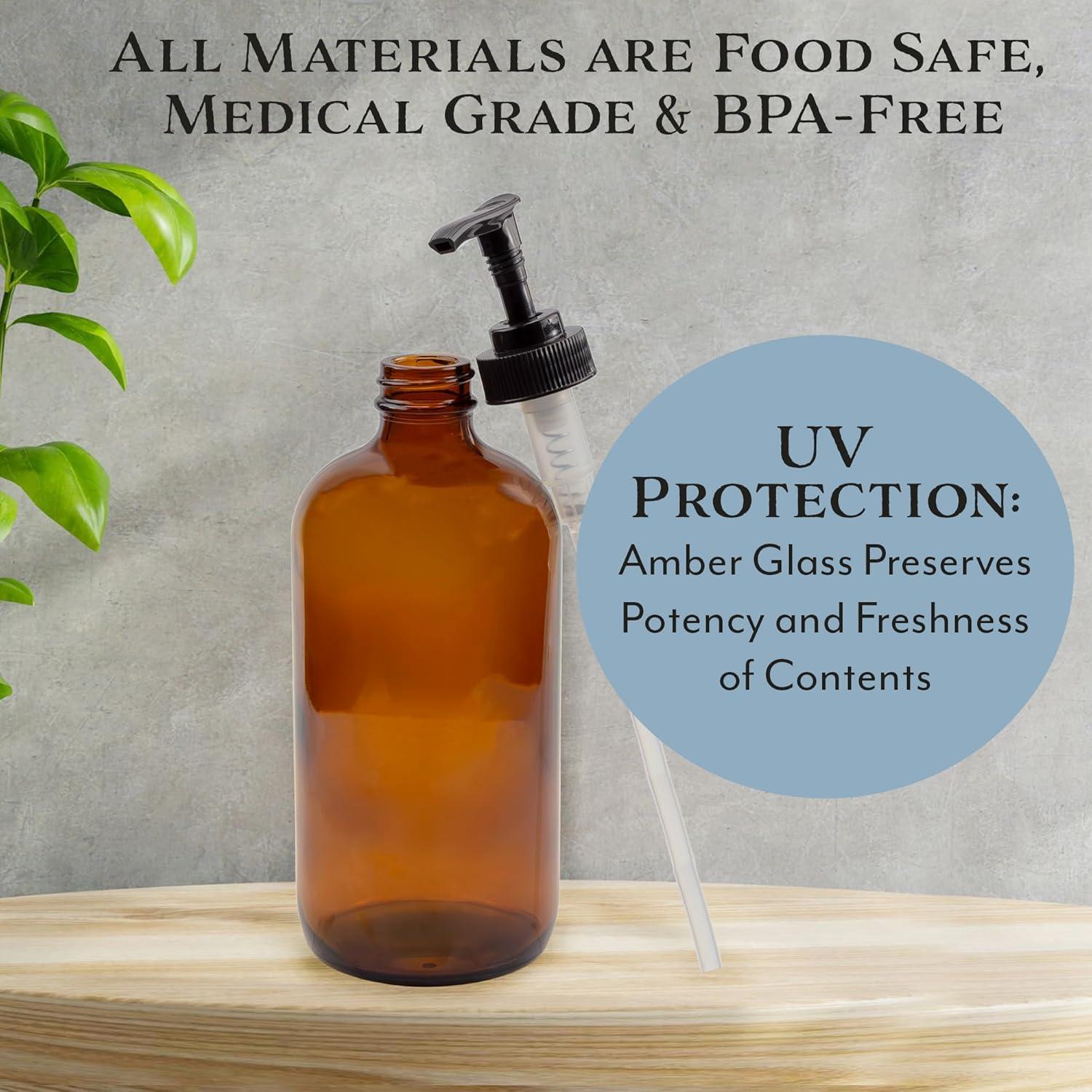 Botellas de Vidrio Ámbar 16oz Cornucopia Brands - Paquete de 2