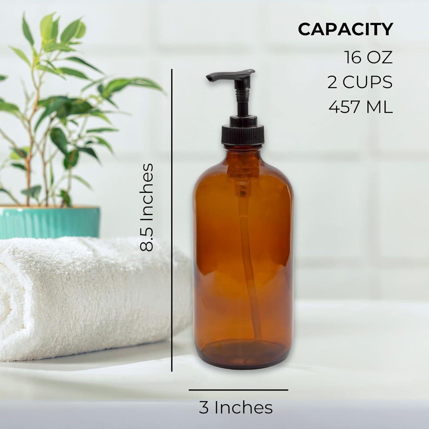 Botellas de Vidrio Ámbar 16oz Cornucopia Brands - Paquete de 2