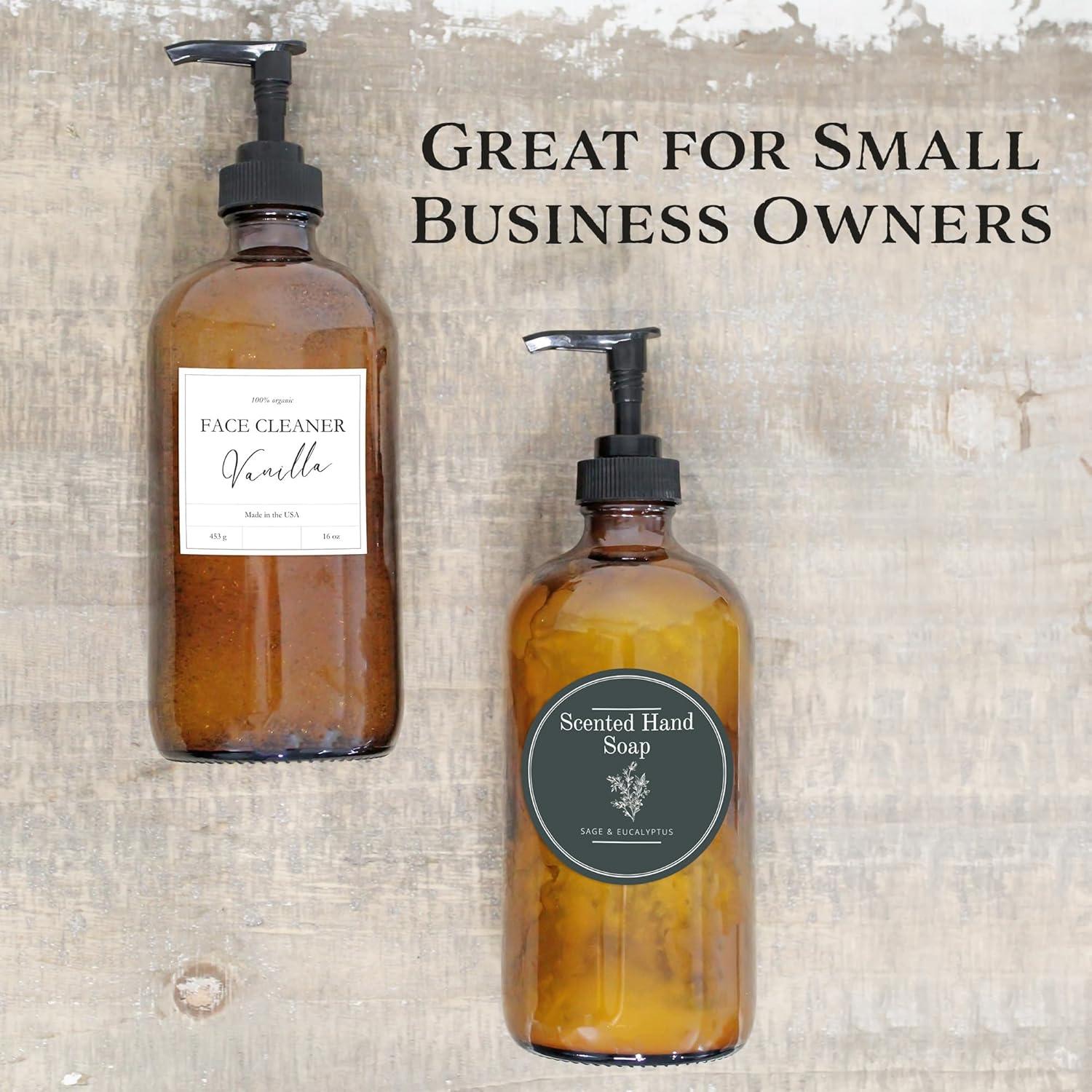 Botellas de Vidrio Ámbar 16oz Cornucopia Brands - Paquete de 2