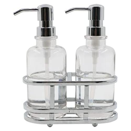 Juego de dispensadores de jabón de vidrio Indecor Home 3 piezas
