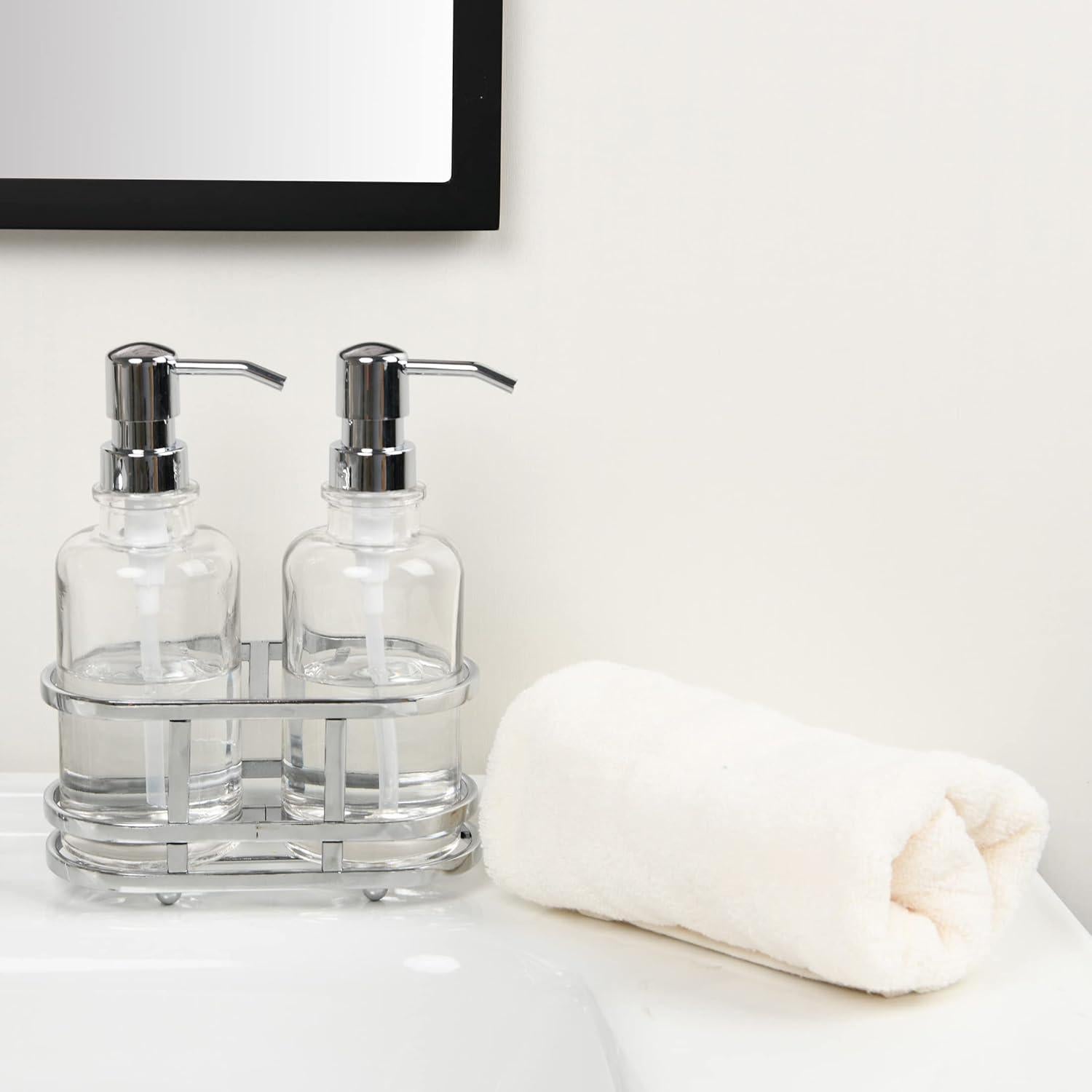 Juego de dispensadores de jabón de vidrio Indecor Home 3 piezas