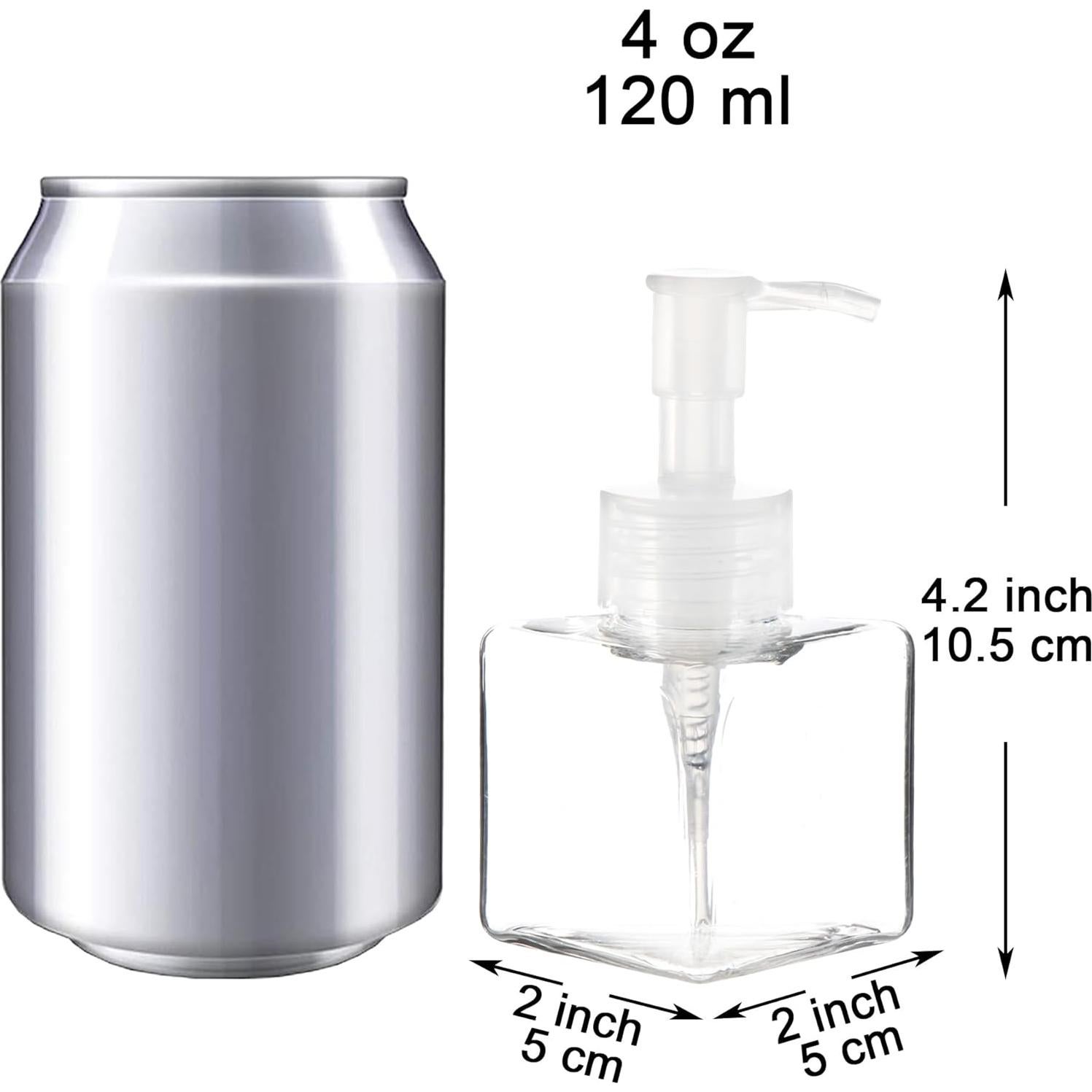 Youngever 5 Botellas de Plástico Cuadradas 120 ml con Bomba