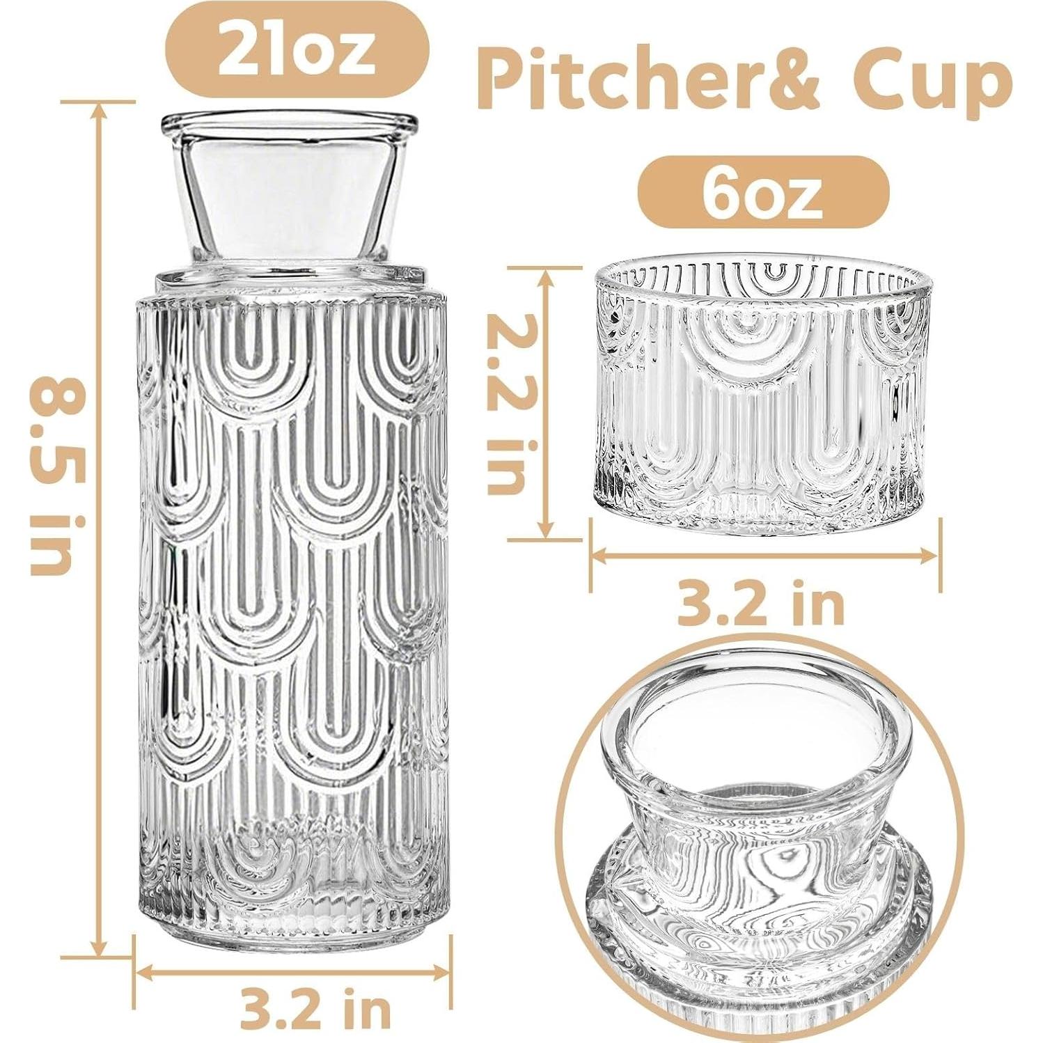 Conjunto de Jarras de Vidrio Coloch 2 Jarras y 2 Tazas 621ml