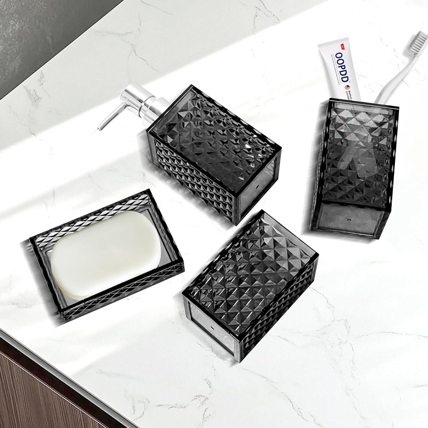 Juego de Accesorios de Baño Boho CDorigin 4 Piezas Negro