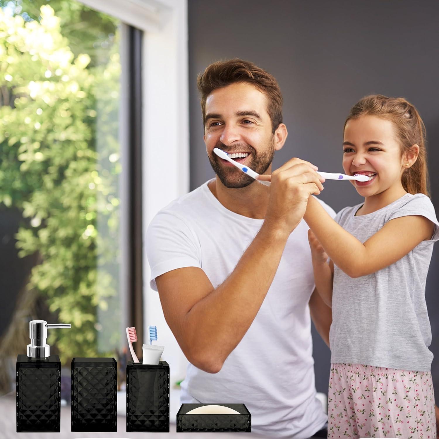 Juego de Accesorios de Baño 4 PCS Seeatoo Negro