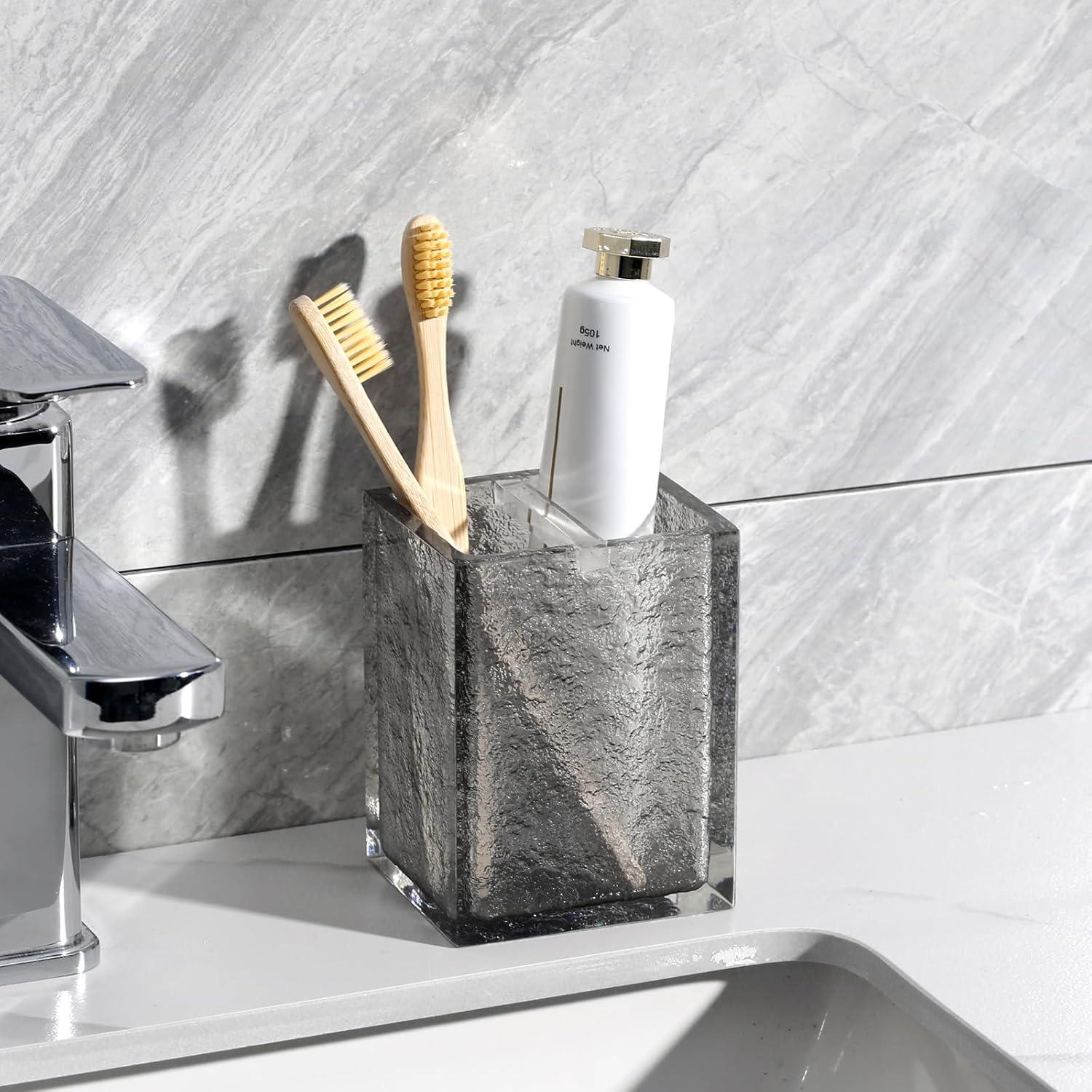 Juego de Accesorios de Baño Haocoott 4 Piezas Gris Resina