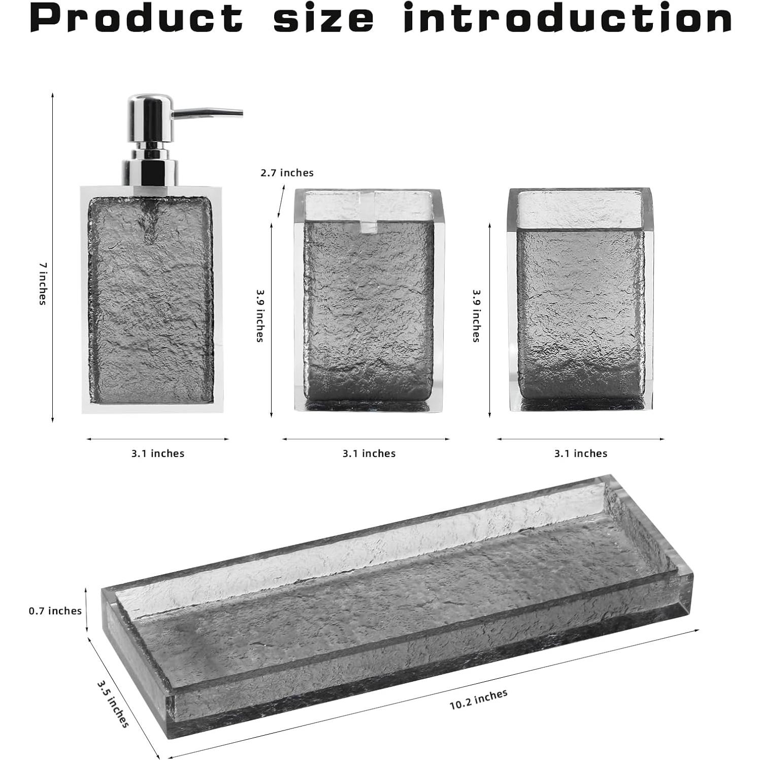 Juego de Accesorios de Baño Haocoott 4 Piezas Gris Resina