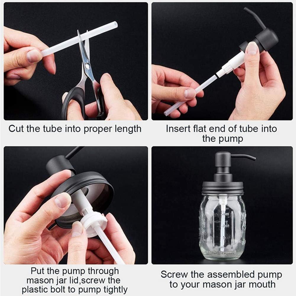 Paquete de 4 tapas dispensadoras Watsango para frascos Mason 16 oz