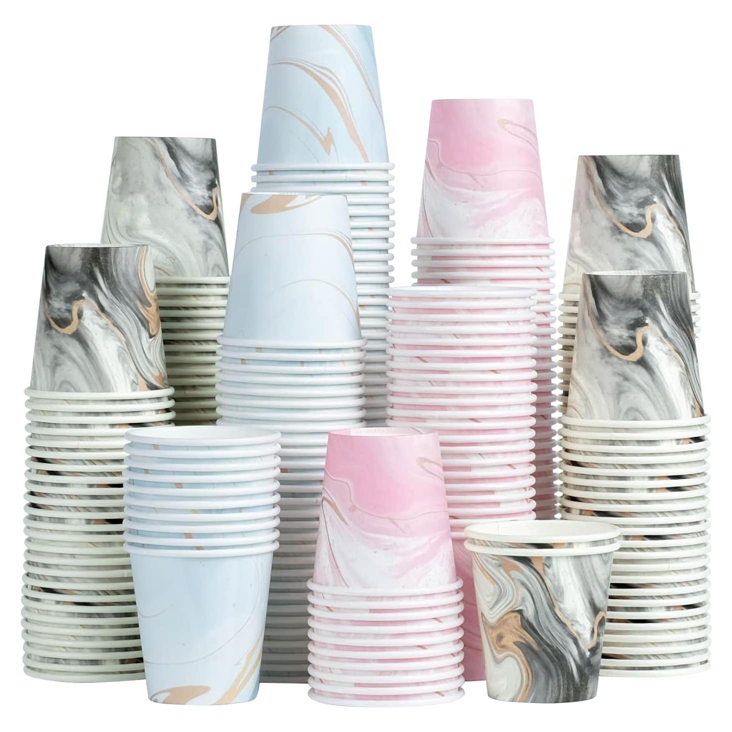 600 Vasos de Papel Desechables Huifany 3 oz Mármol para Baño