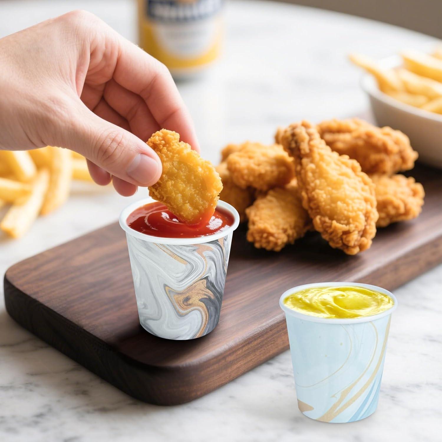 600 Vasos de Papel Desechables Huifany 3 oz Mármol para Baño