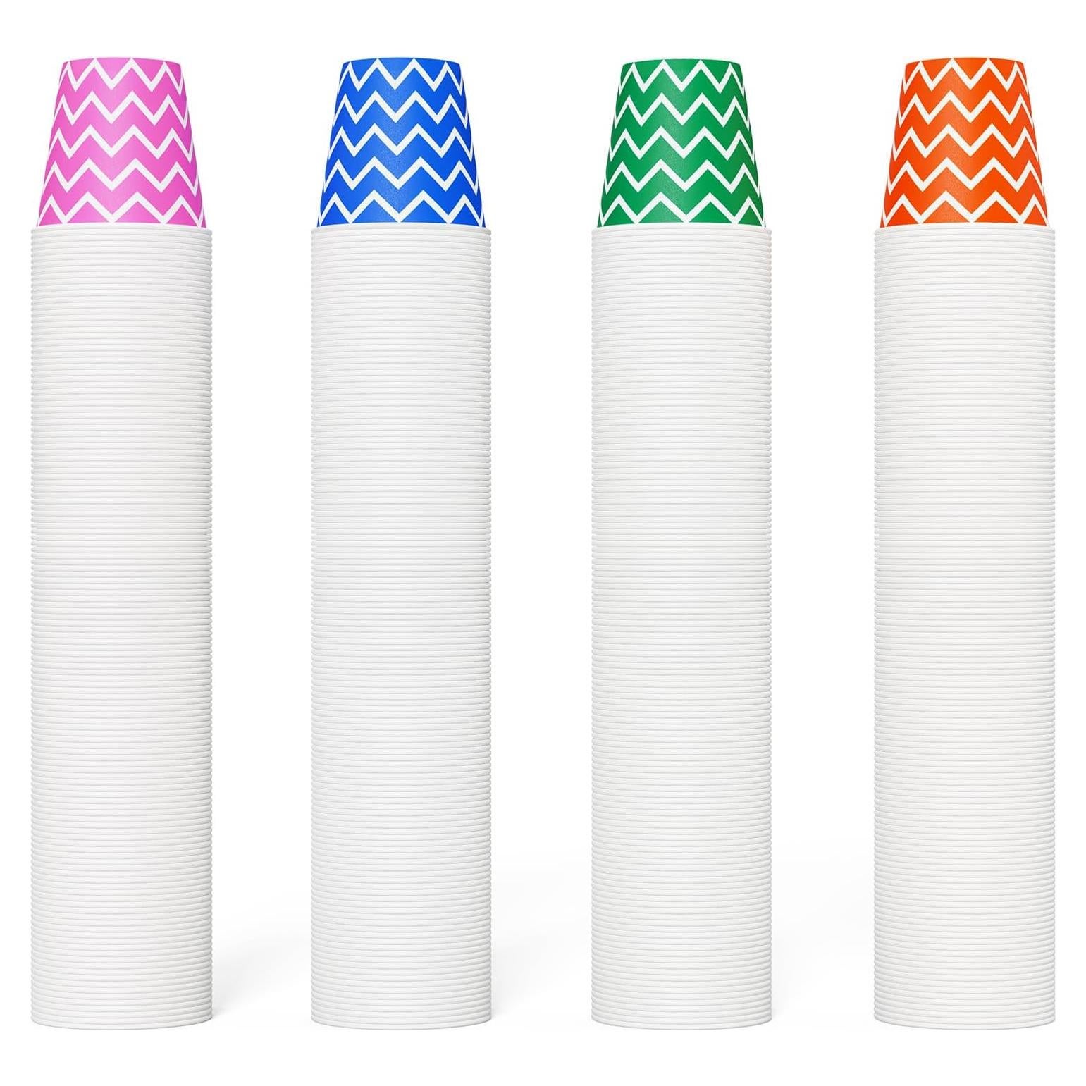 Vasos de Papel Desechables JOLLY PARTY 3oz Rayas - 300 Unidades