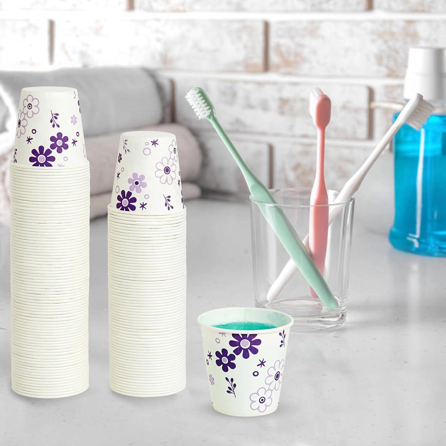 Vasos Desechables de Papel JOLLY PARTY 300 Unidades 3oz Floral Morado