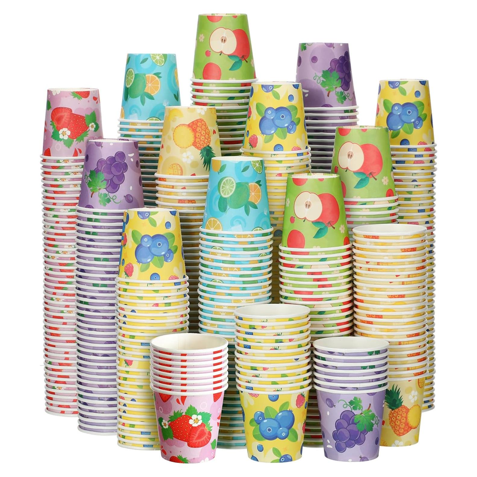 Vasos de Papel Desechables Skyley 600 Piezas 3 oz Fruta