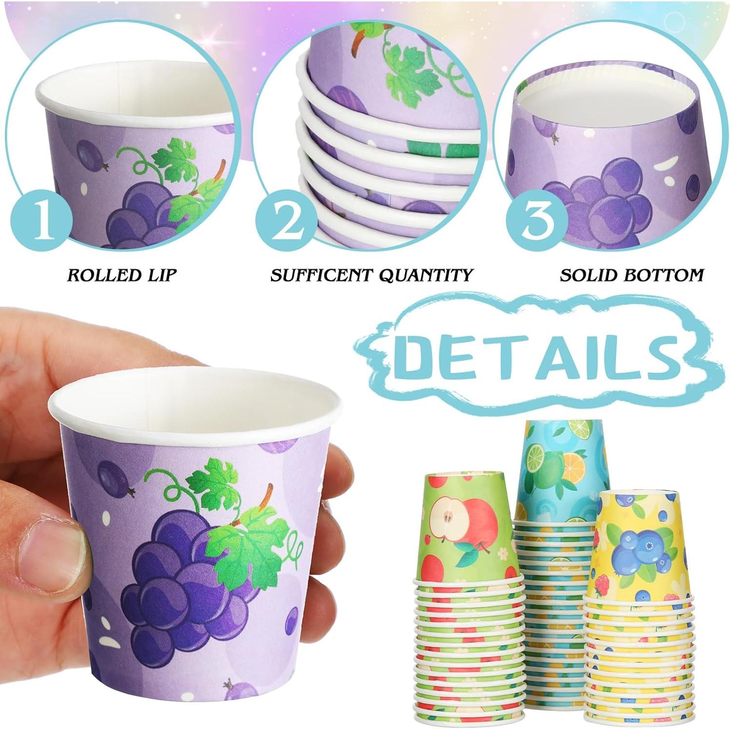 Vasos de Papel Desechables Skyley 600 Piezas 3 oz Fruta