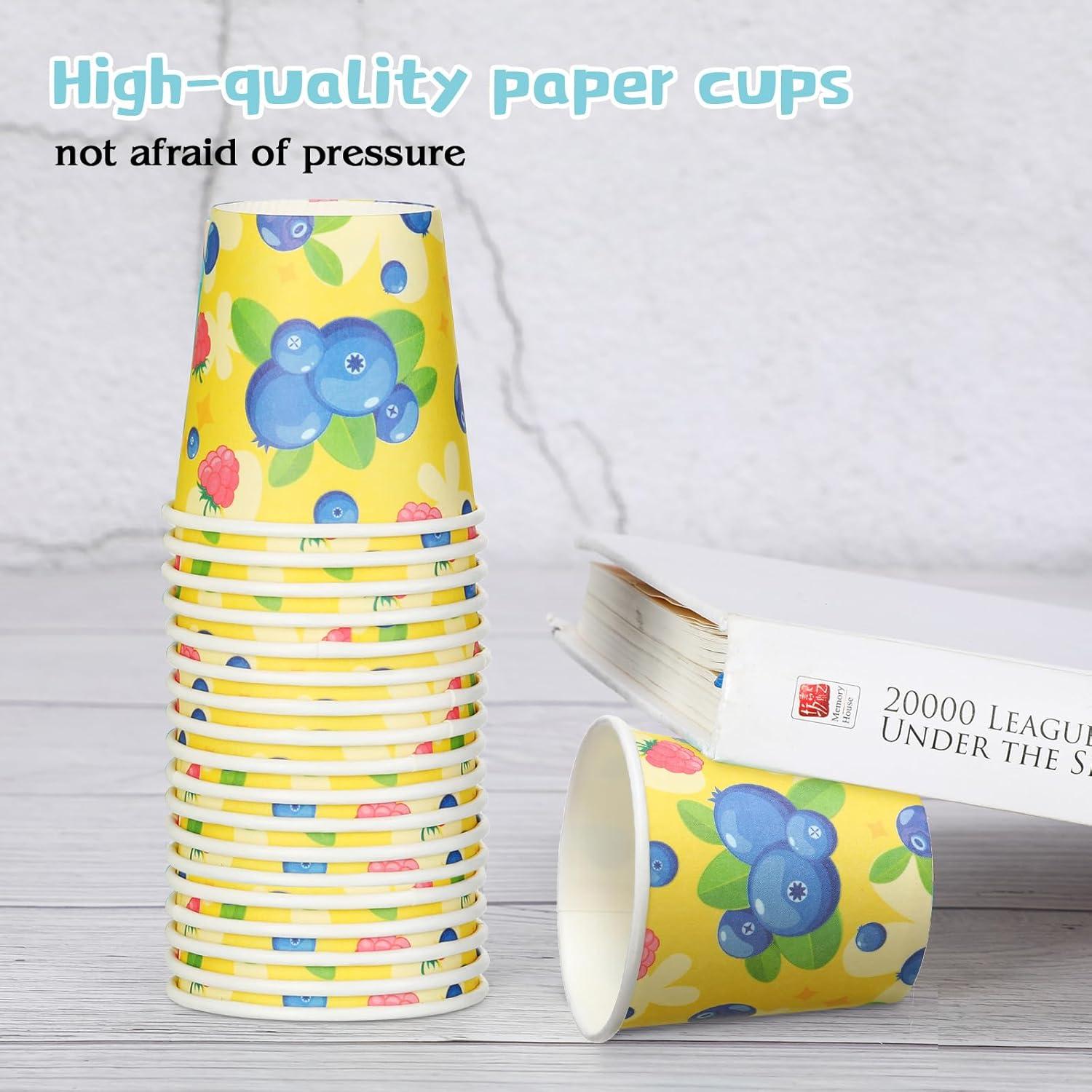 Vasos de Papel Desechables Skyley 600 Piezas 3 oz Fruta