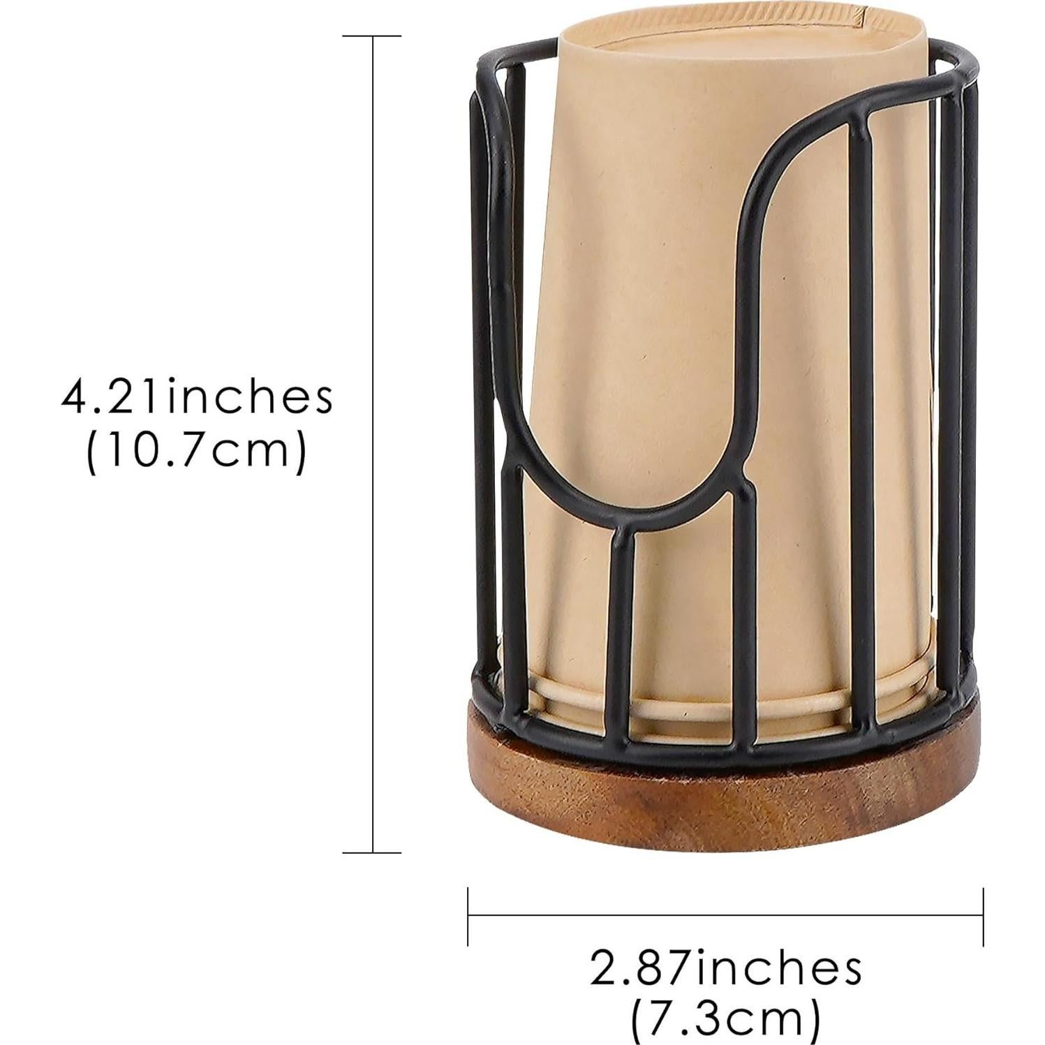 Dispensador de Vasos BUNCHBRAVO Negro con Base de Madera 3 oz