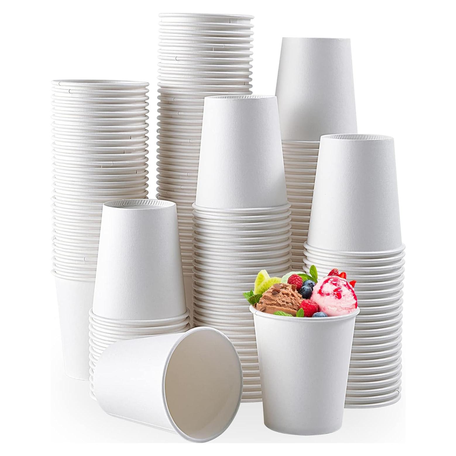 Paquete 600 Vasos de Papel 5 oz TV TOPVALUE Blancos Desechables