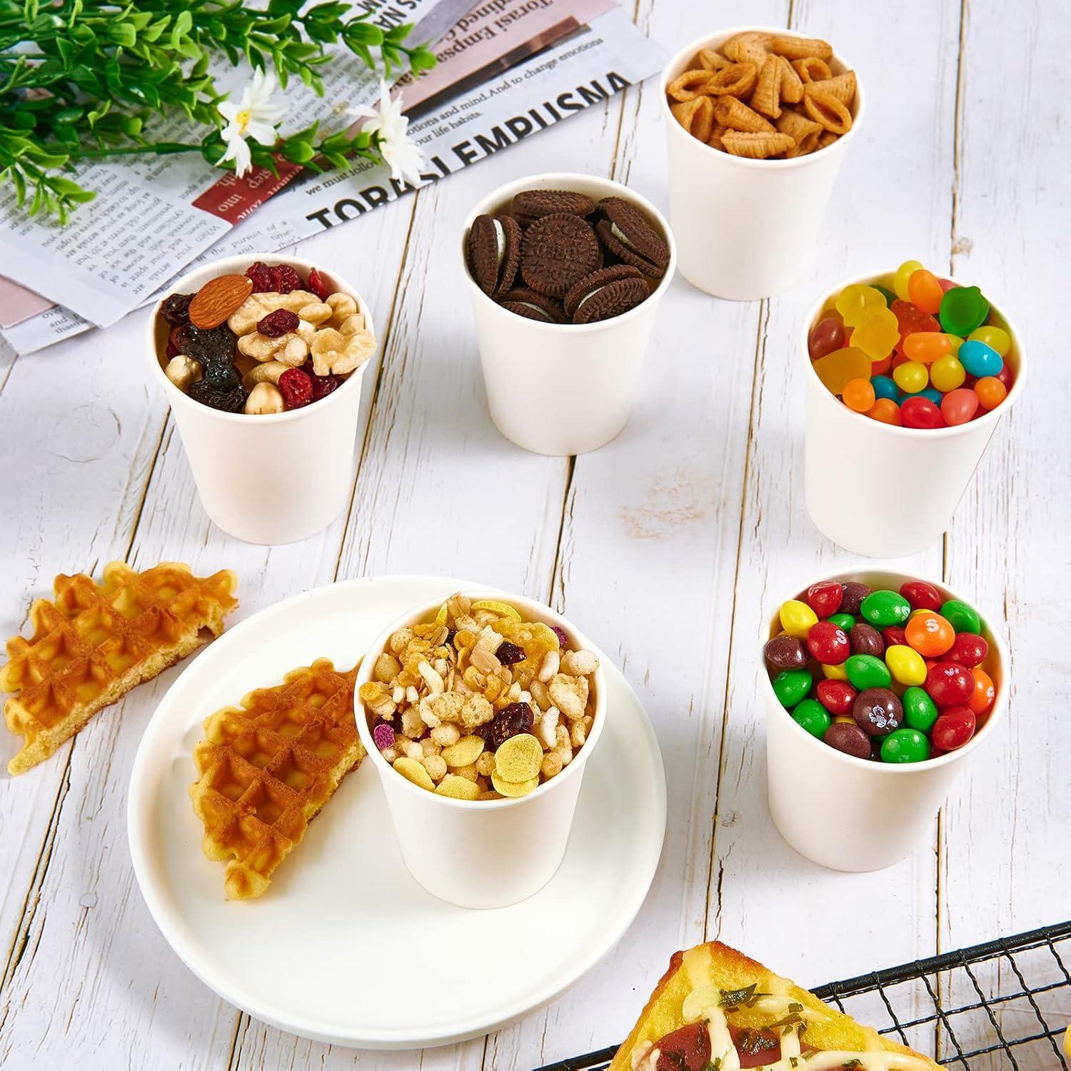 Paquete 600 Vasos de Papel 5 oz TV TOPVALUE Blancos Desechables