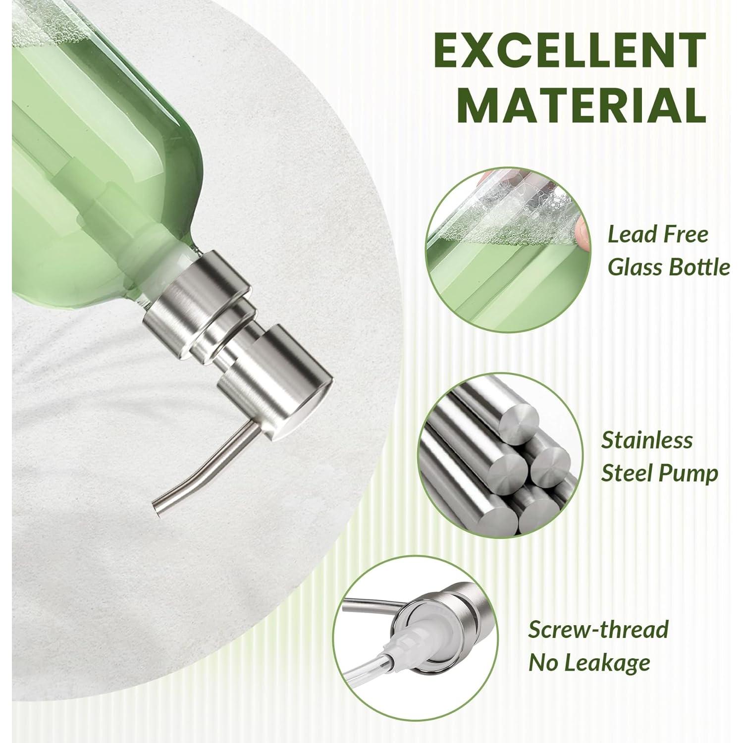 Dispensador de Jabón de Vidrio AmazerBath 2 Unidades 0.5L