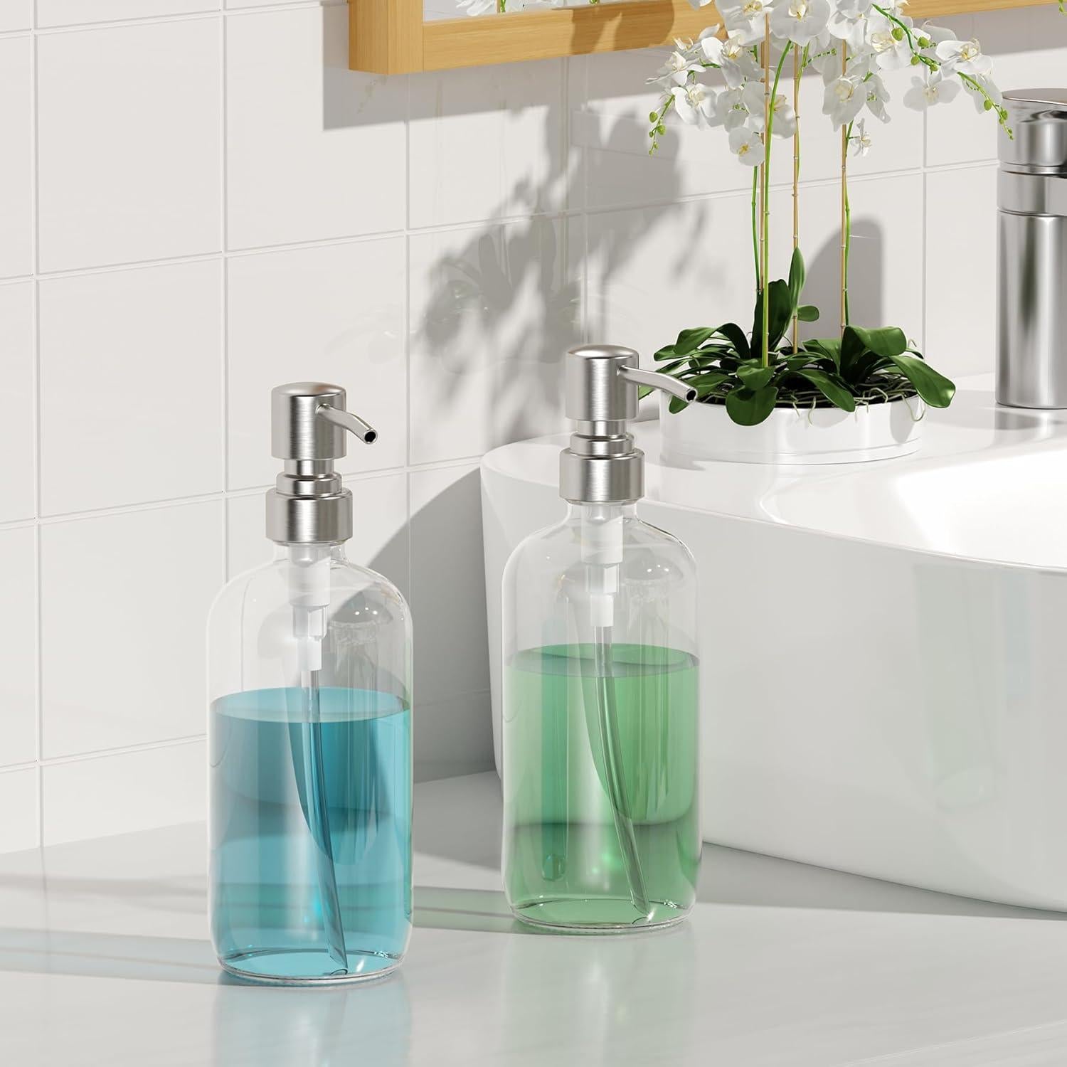 Dispensador de Jabón de Vidrio AmazerBath 2 Unidades 0.5L