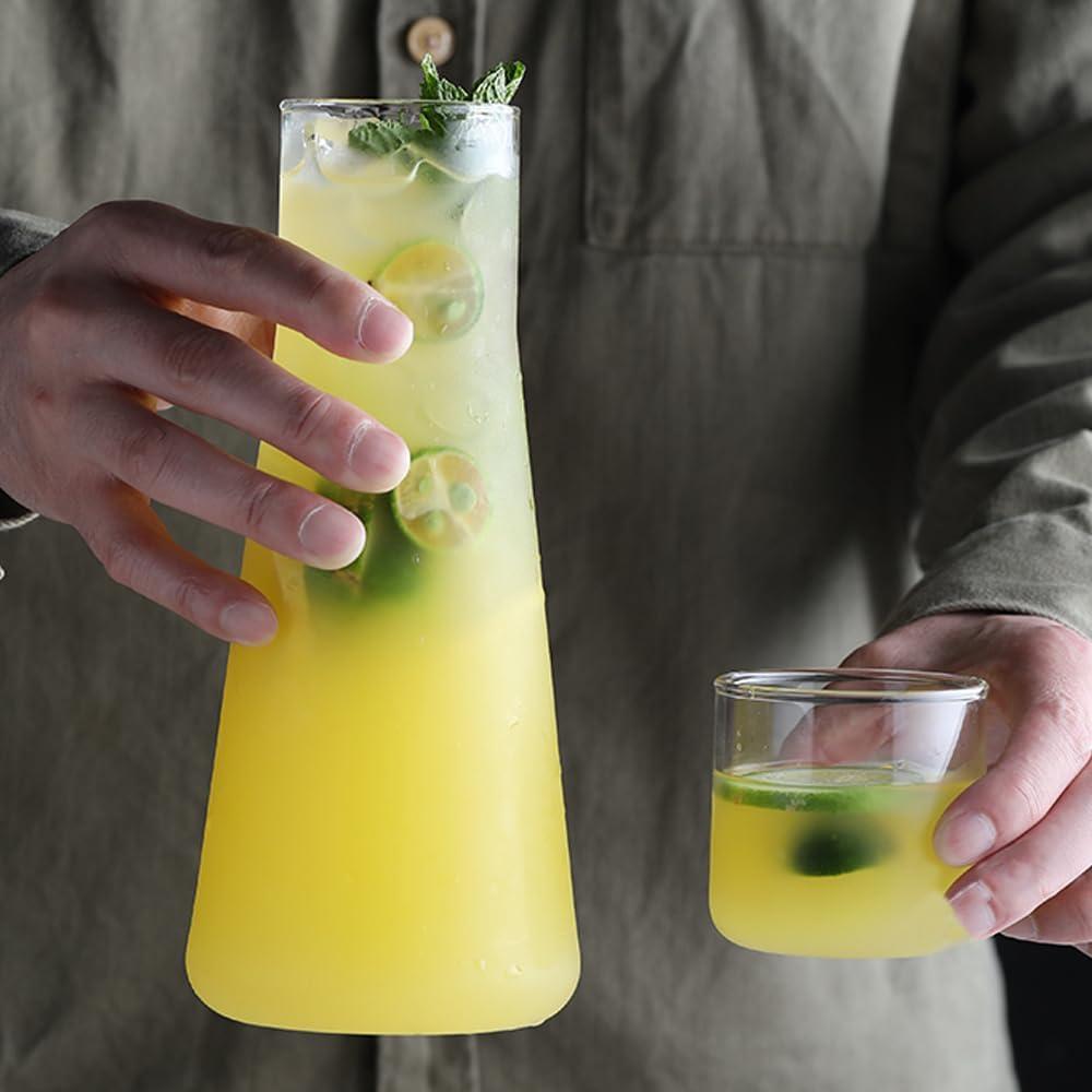 Juego de Jarra de Agua y Vaso LCORMAG 850ml Vidrio Transparente