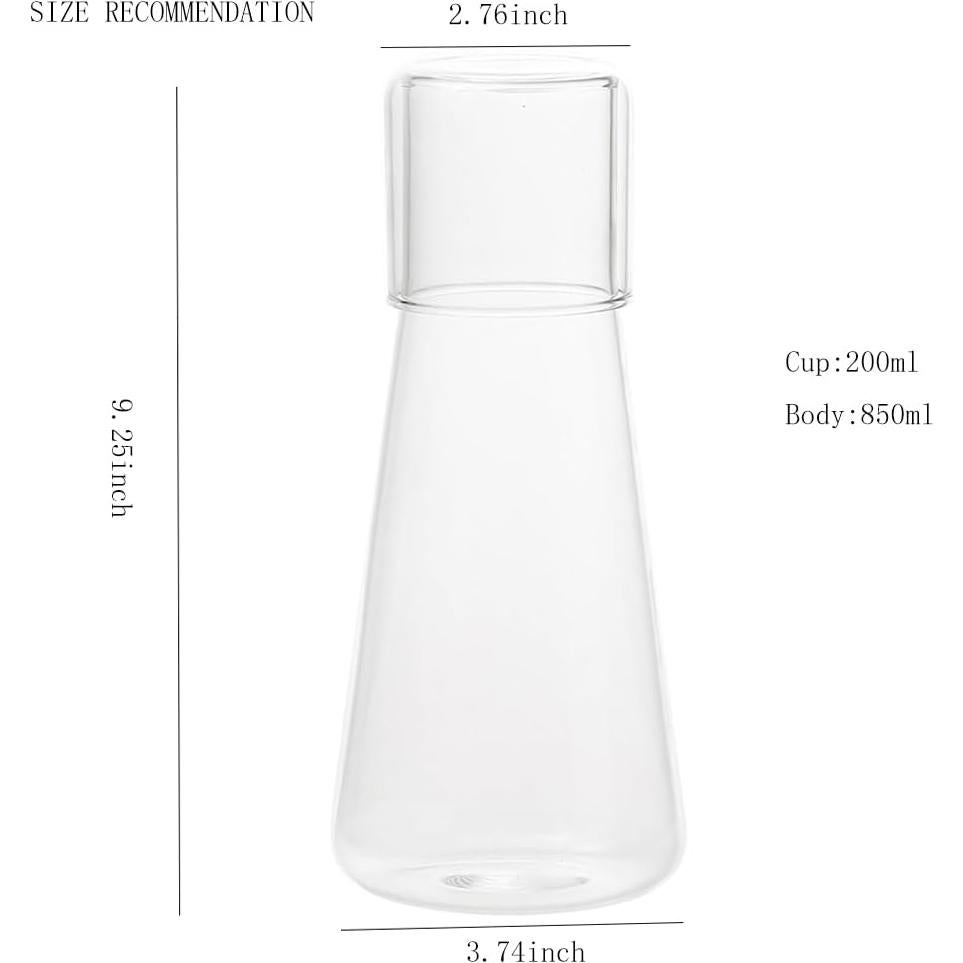 Juego de Jarra de Agua y Vaso LCORMAG 850ml Vidrio Transparente